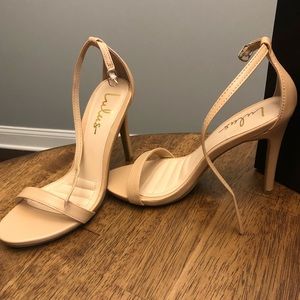Lulus Nude Ankle Strap Heels